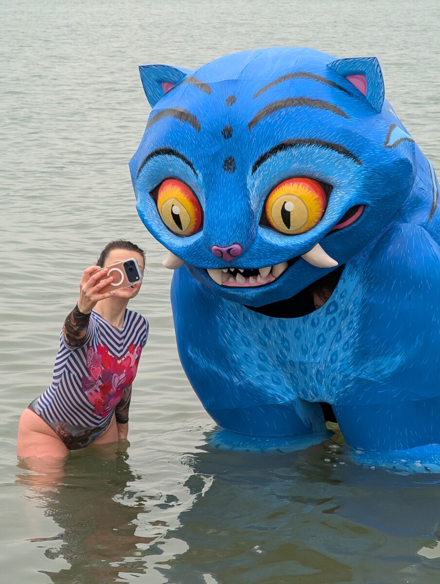 Derpy from Kpop Demon Hunters at the Polar Bears Swim - selfies